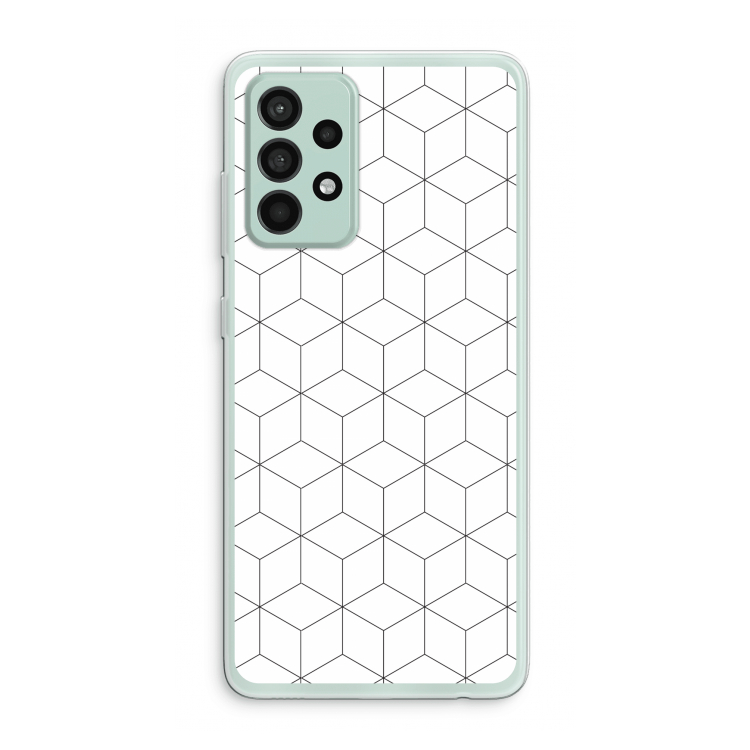 Zwart-witte kubussen: Samsung Galaxy A52s 5G Transparant Hoesje