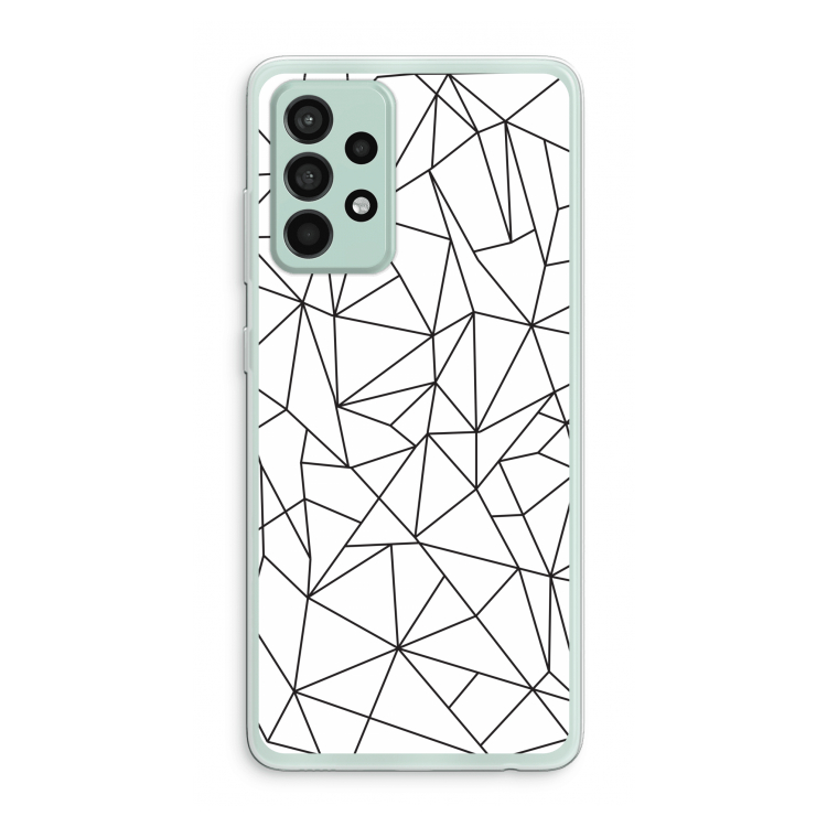 Geometrische lijnen zwart: Samsung Galaxy A52s 5G Transparant Hoesje
