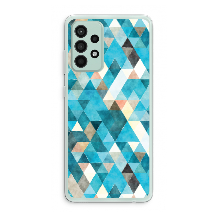 Gekleurde driehoekjes blauw: Samsung Galaxy A52s 5G Transparant Hoesje