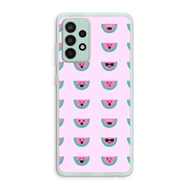 Smiley watermeloenprint: Samsung Galaxy A52s 5G Transparant Hoesje