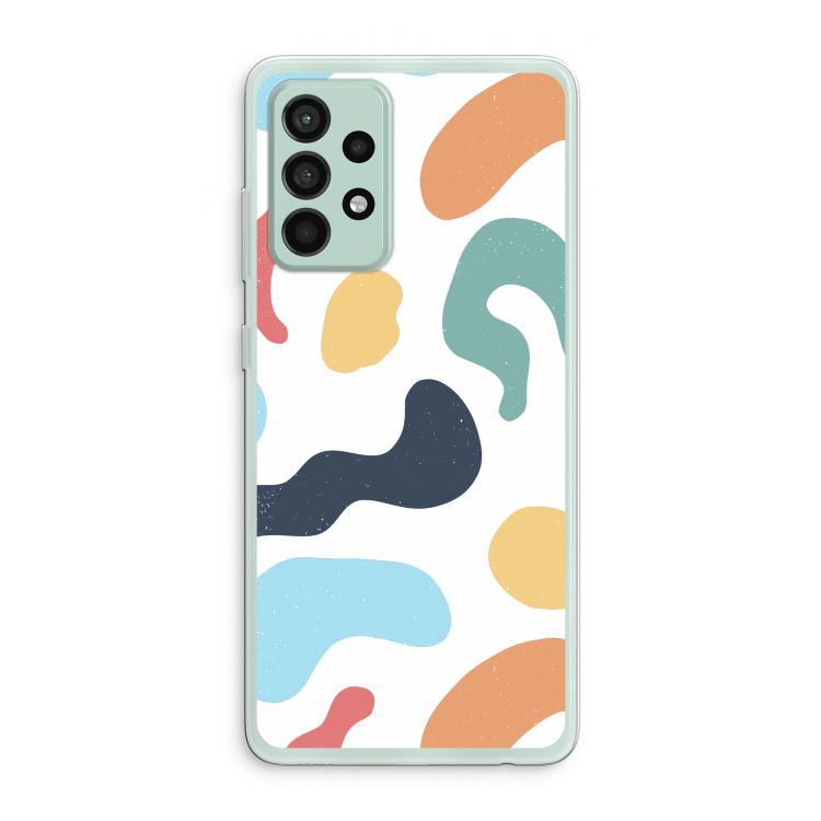 Memphis Shapes Blue: Samsung Galaxy A52s 5G Transparant Hoesje