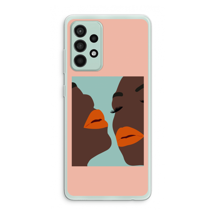 Orange lips: Samsung Galaxy A52s 5G Transparant Hoesje