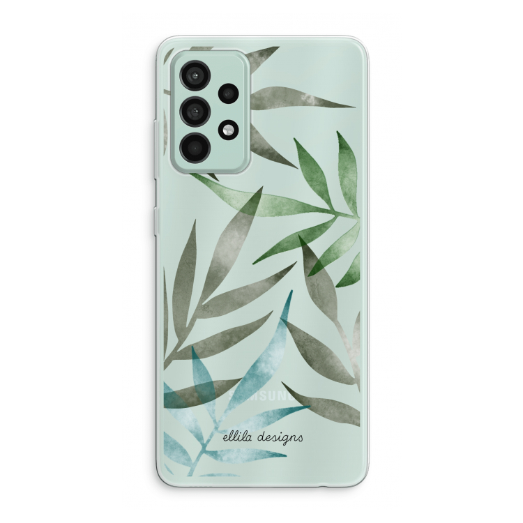 Tropical watercolor leaves: Samsung Galaxy A52s 5G Transparant Hoesje