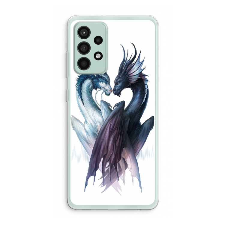 Yin Yang Dragons: Samsung Galaxy A52s 5G Transparant Hoesje