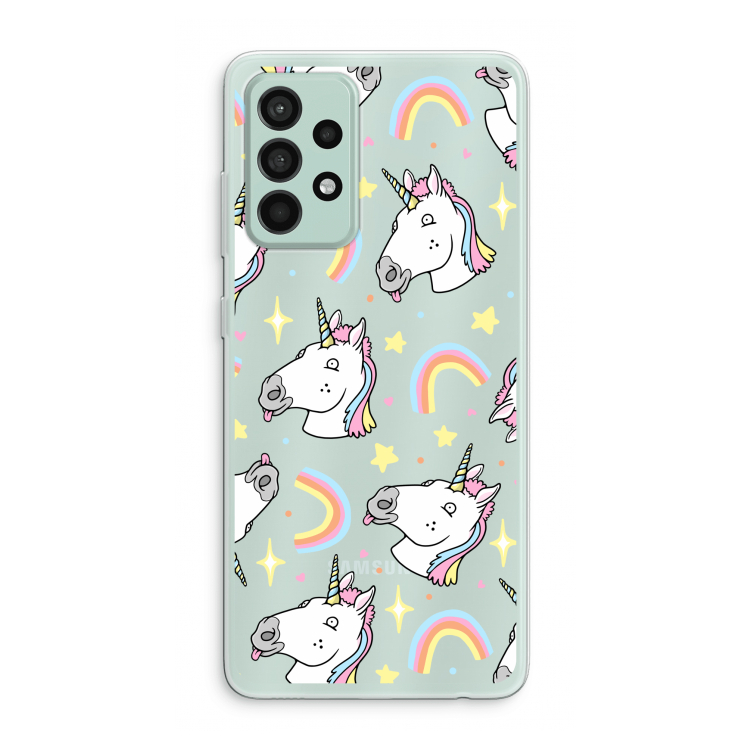 Rainbow Unicorn: Samsung Galaxy A52s 5G Transparant Hoesje