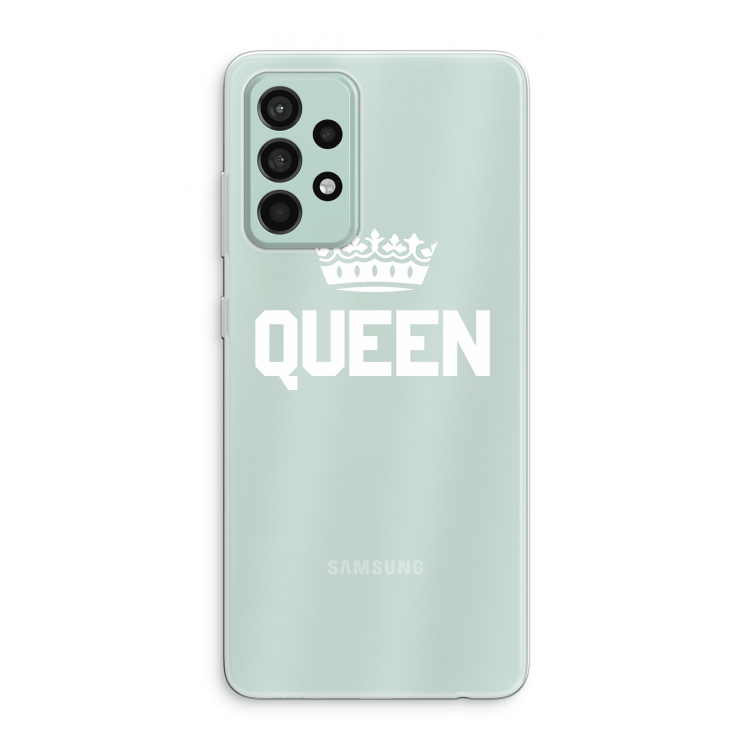 Queen zwart: Samsung Galaxy A52s 5G Transparant Hoesje