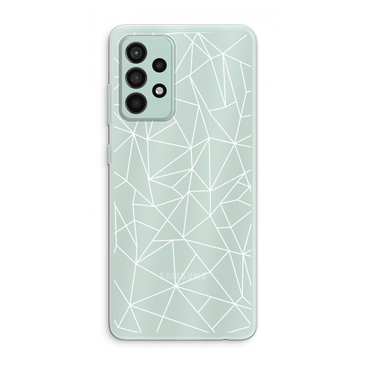 Geometrische lijnen wit: Samsung Galaxy A52s 5G Transparant Hoesje