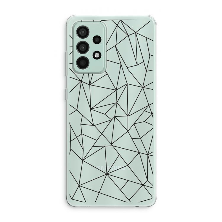 Geometrische lijnen zwart: Samsung Galaxy A52s 5G Transparant Hoesje