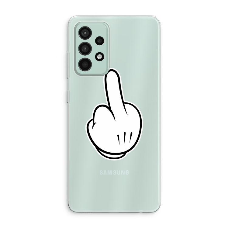 Middle finger black: Samsung Galaxy A52s 5G Transparant Hoesje