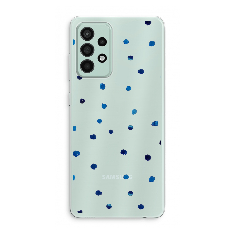 Blauwe stippen: Samsung Galaxy A52s 5G Transparant Hoesje