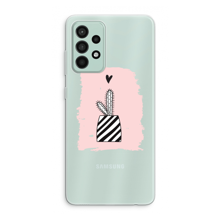 Zwart-wit cactus: Samsung Galaxy A52s 5G Transparant Hoesje