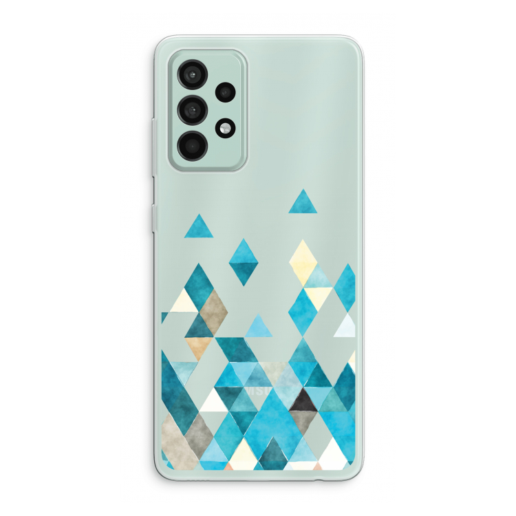 Gekleurde driehoekjes blauw: Samsung Galaxy A52s 5G Transparant Hoesje