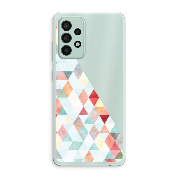 Gekleurde driehoekjes pastel: Samsung Galaxy A52s 5G Transparant Hoesje