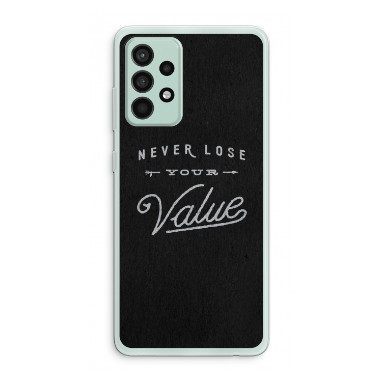 Never lose your value: Samsung Galaxy A52s 5G Transparant Hoesje