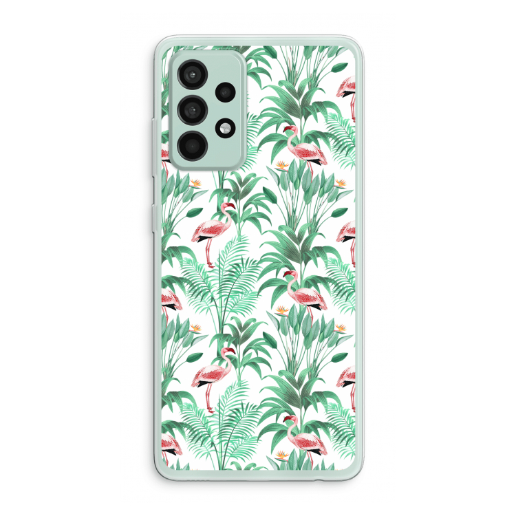 Flamingo bladeren: Samsung Galaxy A52s 5G Transparant Hoesje