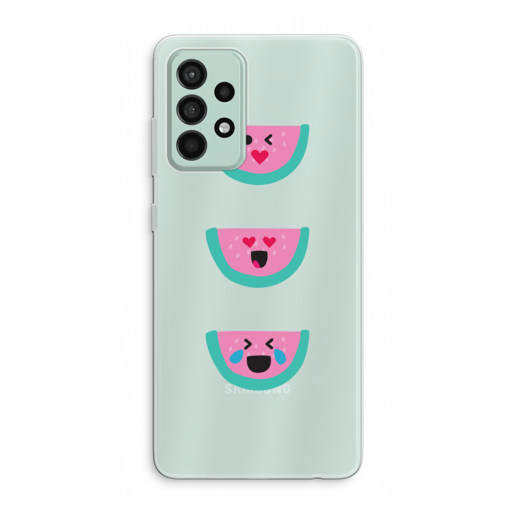Smiley watermeloen: Samsung Galaxy A52s 5G Transparant Hoesje
