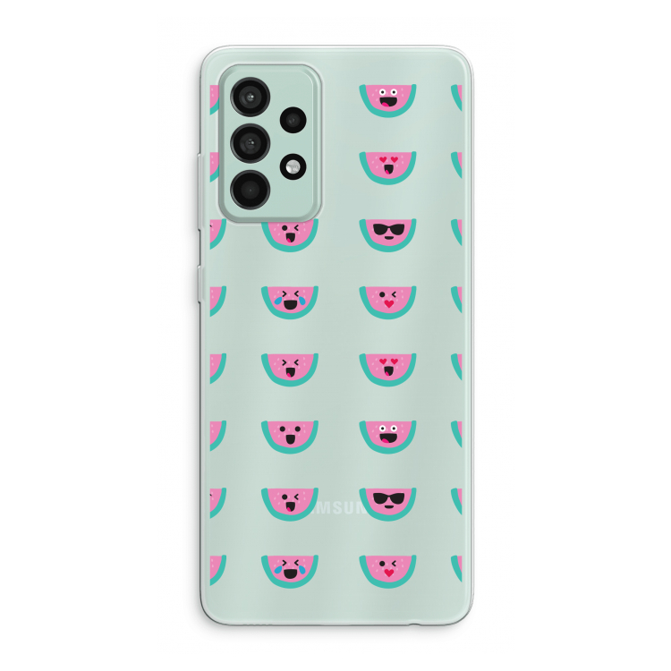 Smiley watermeloenprint: Samsung Galaxy A52s 5G Transparant Hoesje