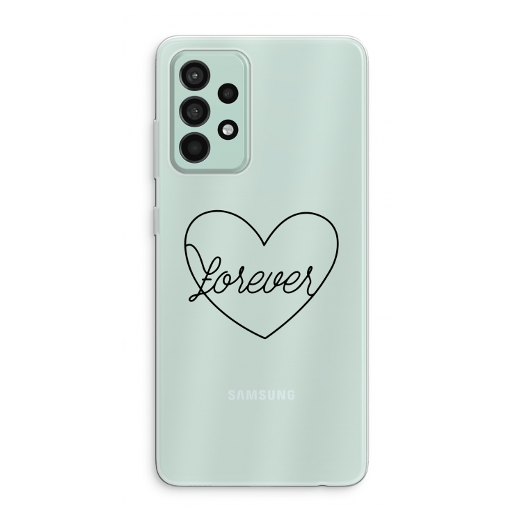 Forever heart black: Samsung Galaxy A52s 5G Transparant Hoesje