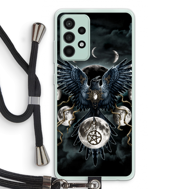 Sinister Wings: Samsung Galaxy A52s 5G Transparant Hoesje met koord