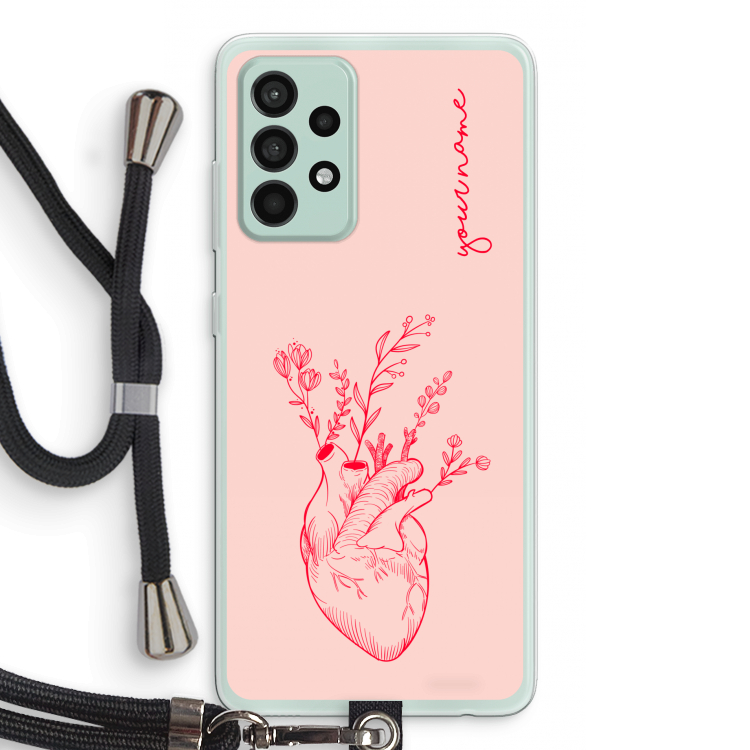 Blooming Heart: Samsung Galaxy A52s 5G Transparant Hoesje met koord