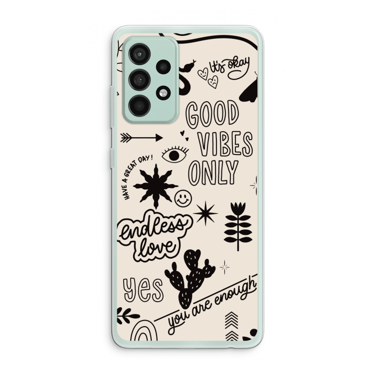 Good vibes: Samsung Galaxy A52s 5G Transparant Hoesje