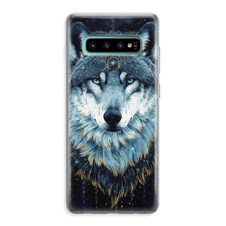 Darkness Wolf: Samsung Galaxy S10 Plus Transparant Hoesje