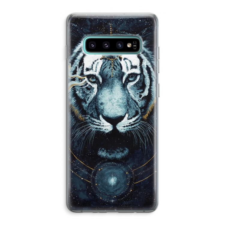 Darkness Tiger: Samsung Galaxy S10 Plus Transparant Hoesje