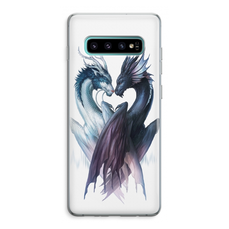 Yin Yang Dragons: Samsung Galaxy S10 Plus Transparant Hoesje