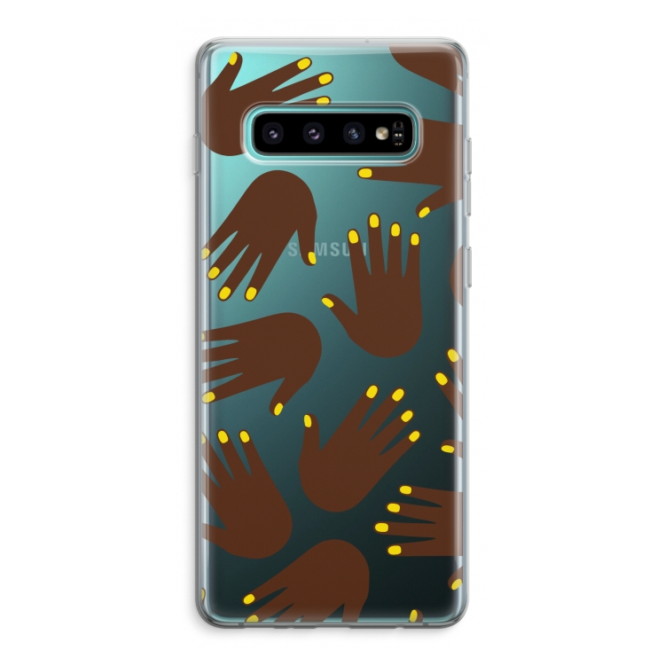 Hands dark: Samsung Galaxy S10 Plus Transparant Hoesje
