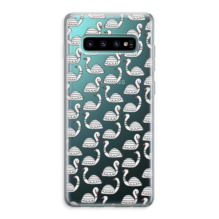 Zwanen: Samsung Galaxy S10 Plus Transparant Hoesje