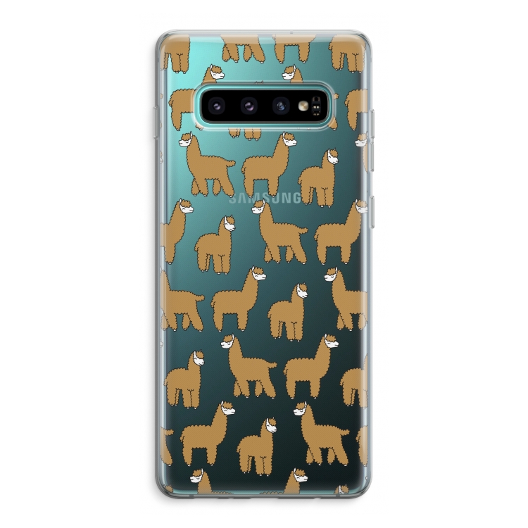 Alpacas: Samsung Galaxy S10 Plus Transparant Hoesje