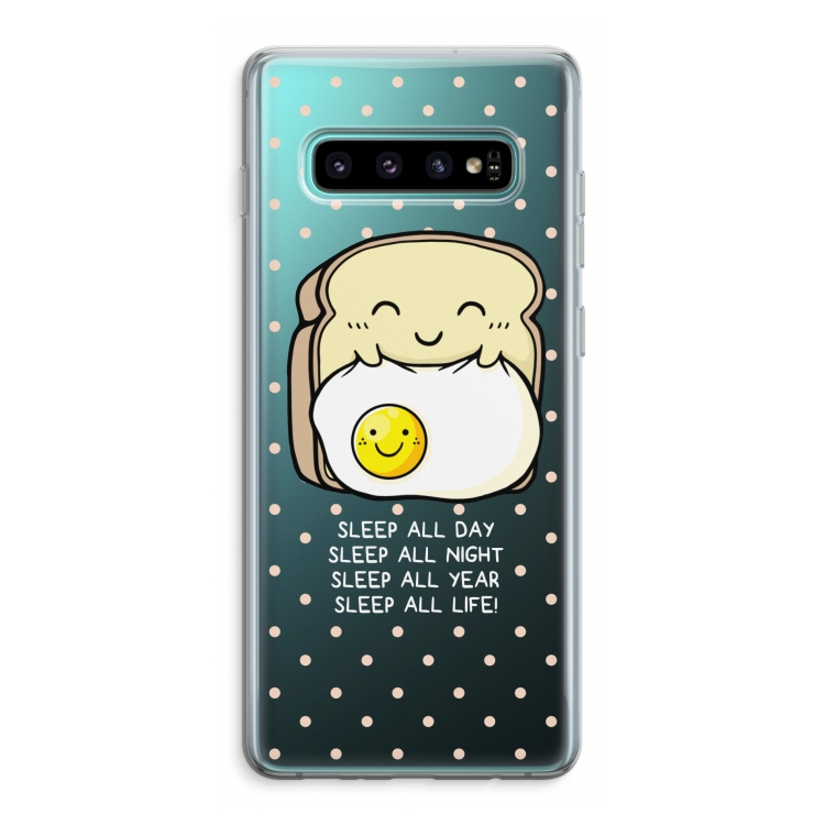 Sleep All Day: Samsung Galaxy S10 Plus Transparant Hoesje