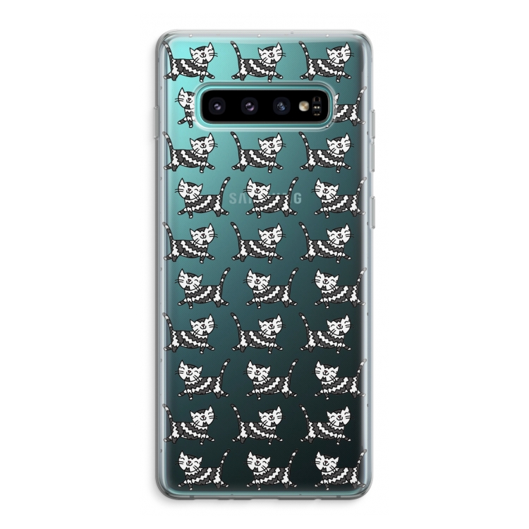 Zwarte poes: Samsung Galaxy S10 Plus Transparant Hoesje