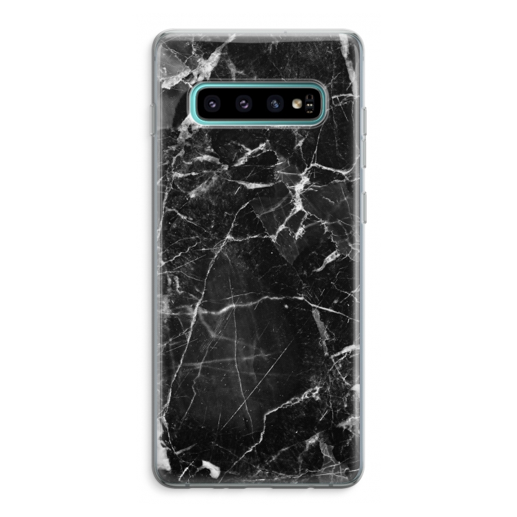 Zwart Marmer 2: Samsung Galaxy S10 Plus Transparant Hoesje