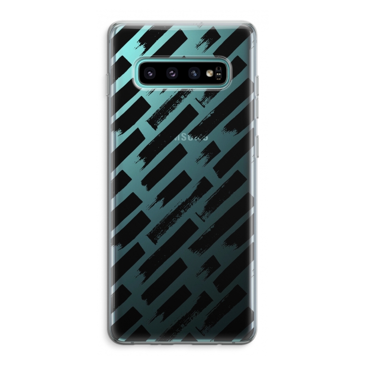 Zwarte vegen: Samsung Galaxy S10 Plus Transparant Hoesje