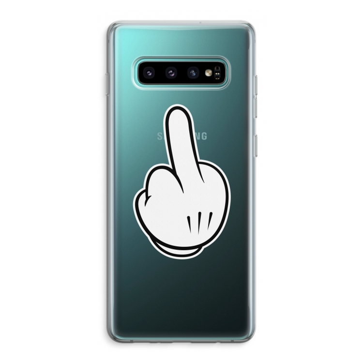 Middle finger black: Samsung Galaxy S10 Plus Transparant Hoesje