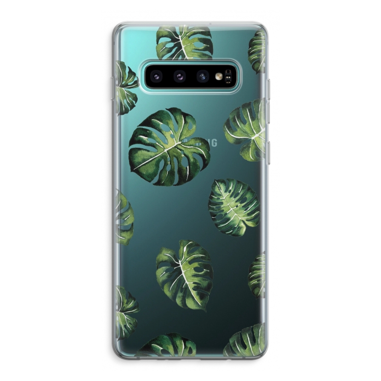 Tropische bladeren: Samsung Galaxy S10 Plus Transparant Hoesje