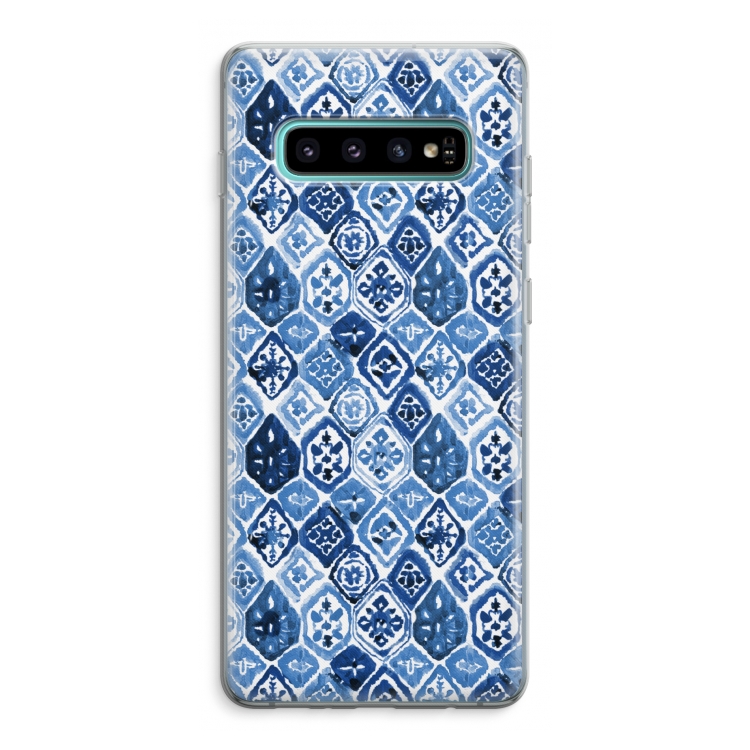 Blauw motief: Samsung Galaxy S10 Plus Transparant Hoesje