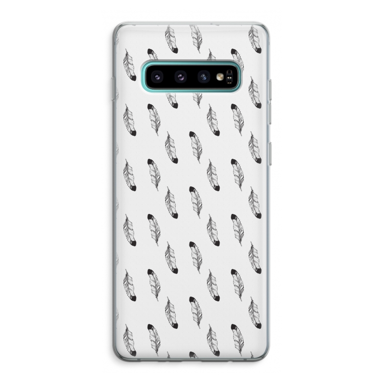 Pluimen: Samsung Galaxy S10 Plus Transparant Hoesje