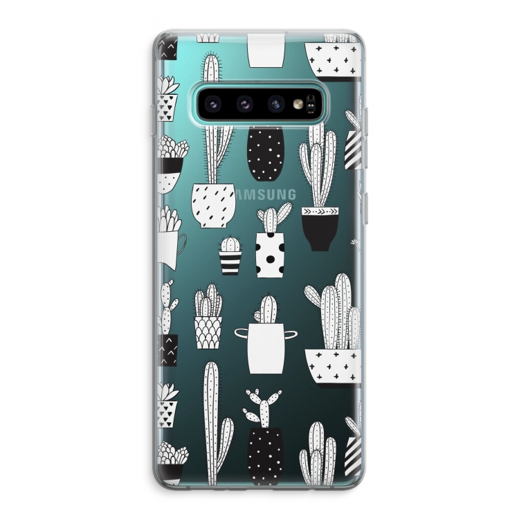 Cactusmotief: Samsung Galaxy S10 Plus Transparant Hoesje