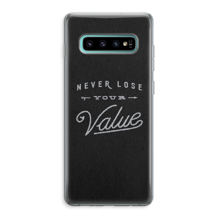 Never lose your value: Samsung Galaxy S10 Plus Transparant Hoesje