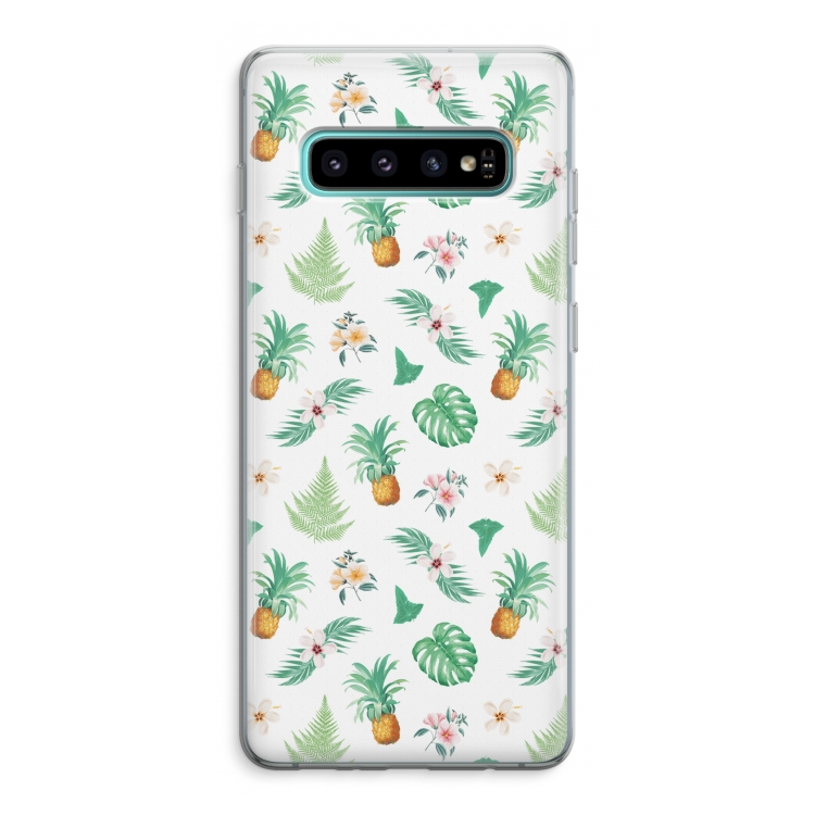 Ananas bladeren: Samsung Galaxy S10 Plus Transparant Hoesje