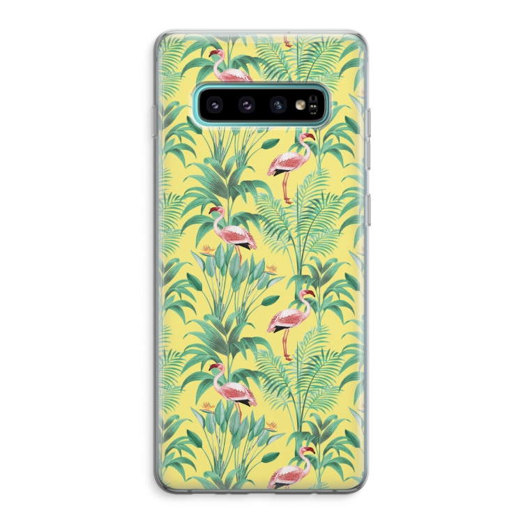 Flamingo party: Samsung Galaxy S10 Plus Transparant Hoesje