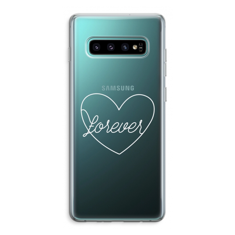 Forever heart pastel: Samsung Galaxy S10 Plus Transparant Hoesje