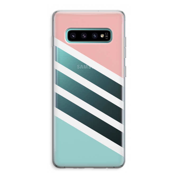 Strepen pastel: Samsung Galaxy S10 Plus Transparant Hoesje
