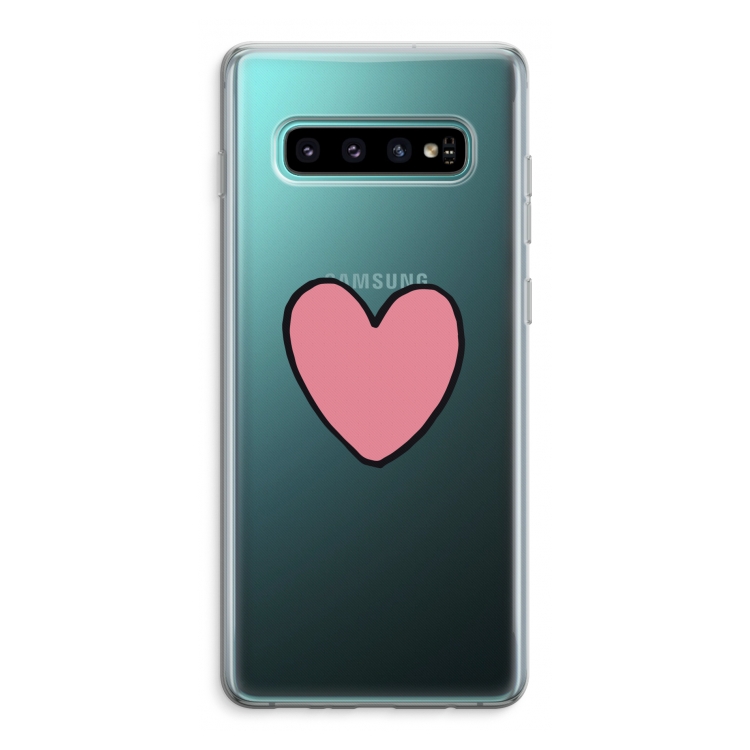 Hartje: Samsung Galaxy S10 Plus Transparant Hoesje