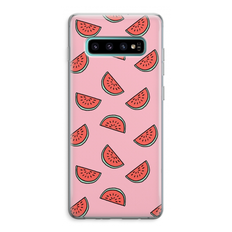 Watermeloen: Samsung Galaxy S10 Plus Transparant Hoesje