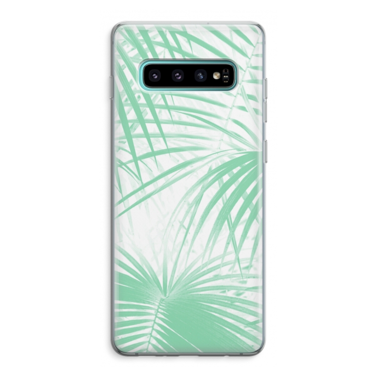 Palmbladeren: Samsung Galaxy S10 Plus Transparant Hoesje