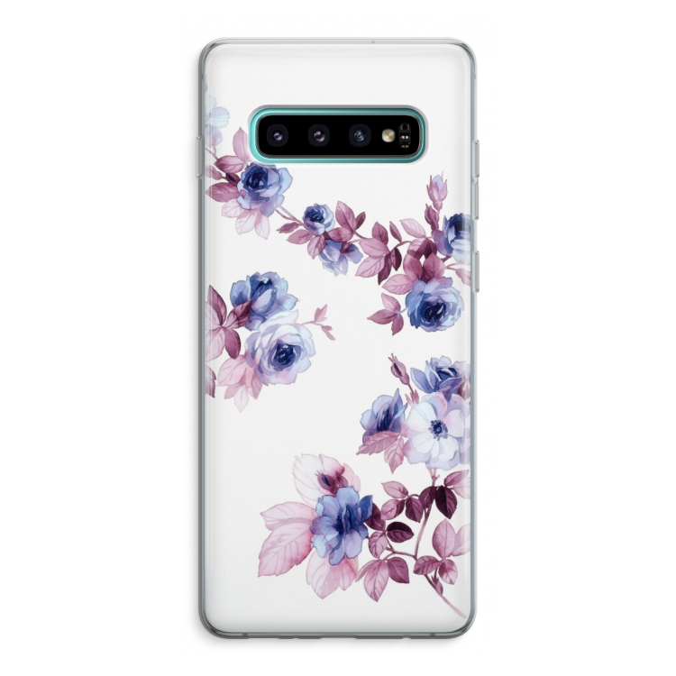 Waterverf bloemen: Samsung Galaxy S10 Plus Transparant Hoesje