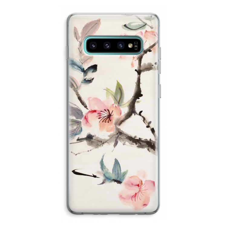 Japanse bloemen: Samsung Galaxy S10 Plus Transparant Hoesje